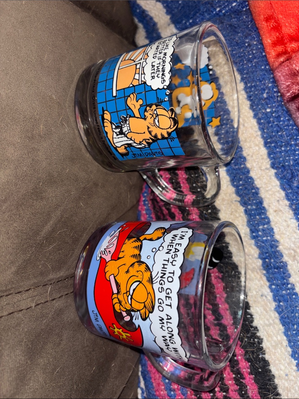 Vintage McDonalds Garfield glass mug set Jim davis 1978